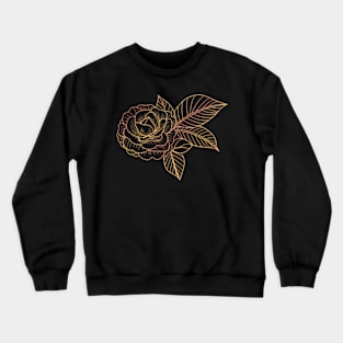 Rose Flower And Leaves Crewneck Sweatshirt